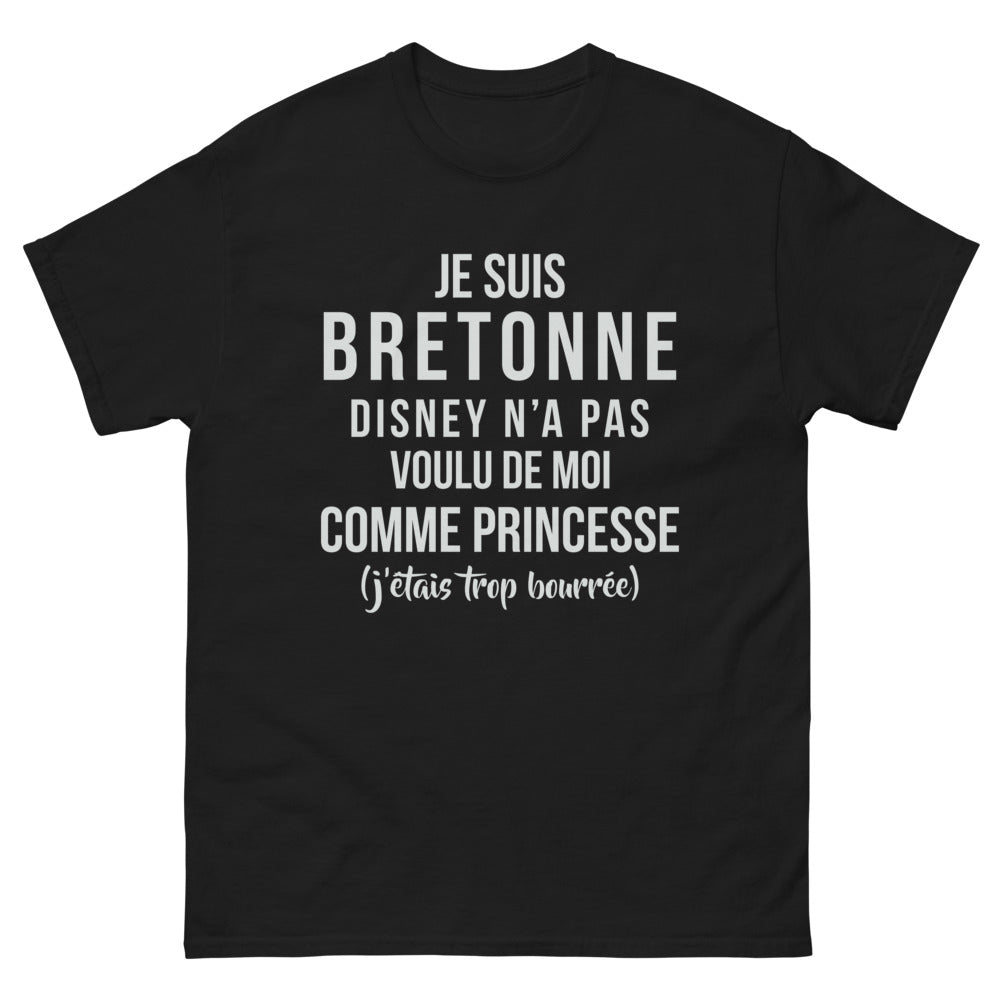 T-shirt Bretagne noir - Je suis bretonne, Disney n'a pas voulu de moi