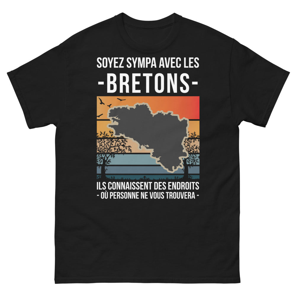 T-shirt Bretagne noir - Soyez sympa avec les Bretons