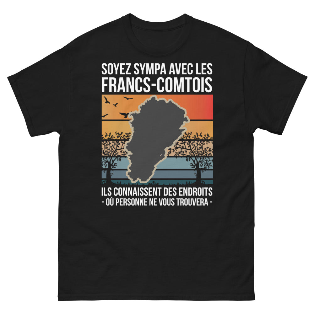 T-shirt Franc-Comtois noir - Soyez sympa avec les locaux