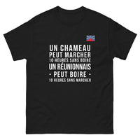 Thumbnail for T-shirt Réunionnais noir - Un chameau peut marcher 10 heures sans boire
