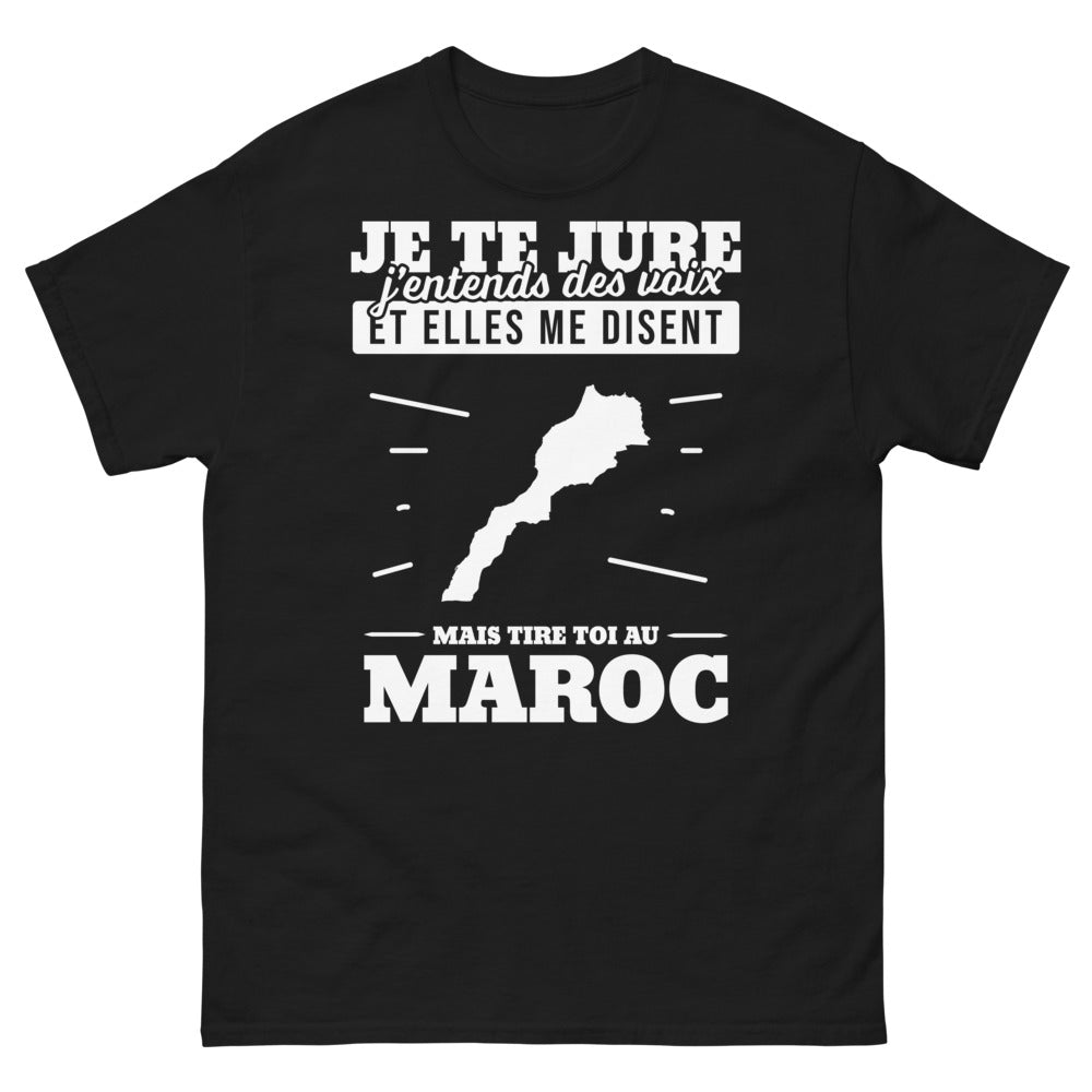 T-shirt Maroc noir - Je te jure, j'entends des voix