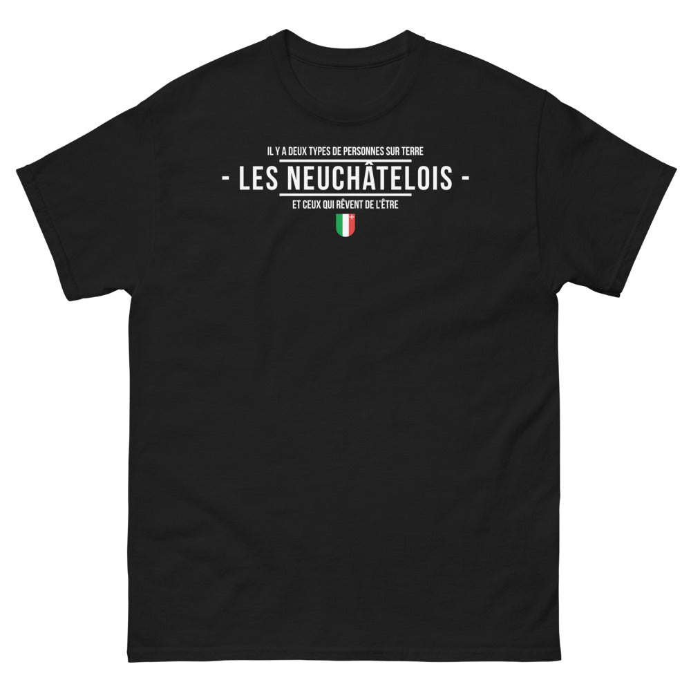 T-shirt Neuchâtelois noir - Les Neuchâtelois et ceux qui rêvent