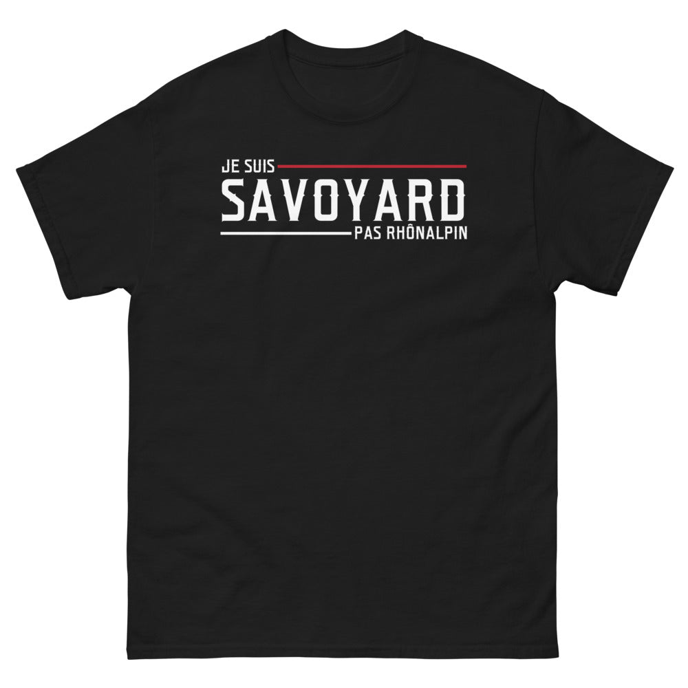 T-shirt Savoie noir - Je suis Savoyard pas Rhônalpin