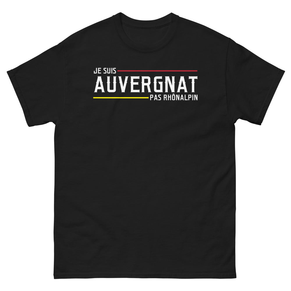 T-shirt Auvergne noir - Je suis Auvergnat pas Rhônalpin