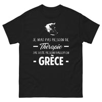 Thumbnail for T-shirt Grèce noir - Je n'ai pas besoin de thérapie