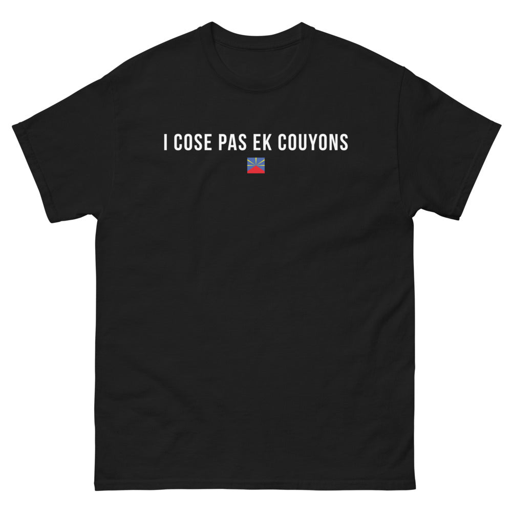 T-shirt Réunion noir - Je cose pas ek couyons
