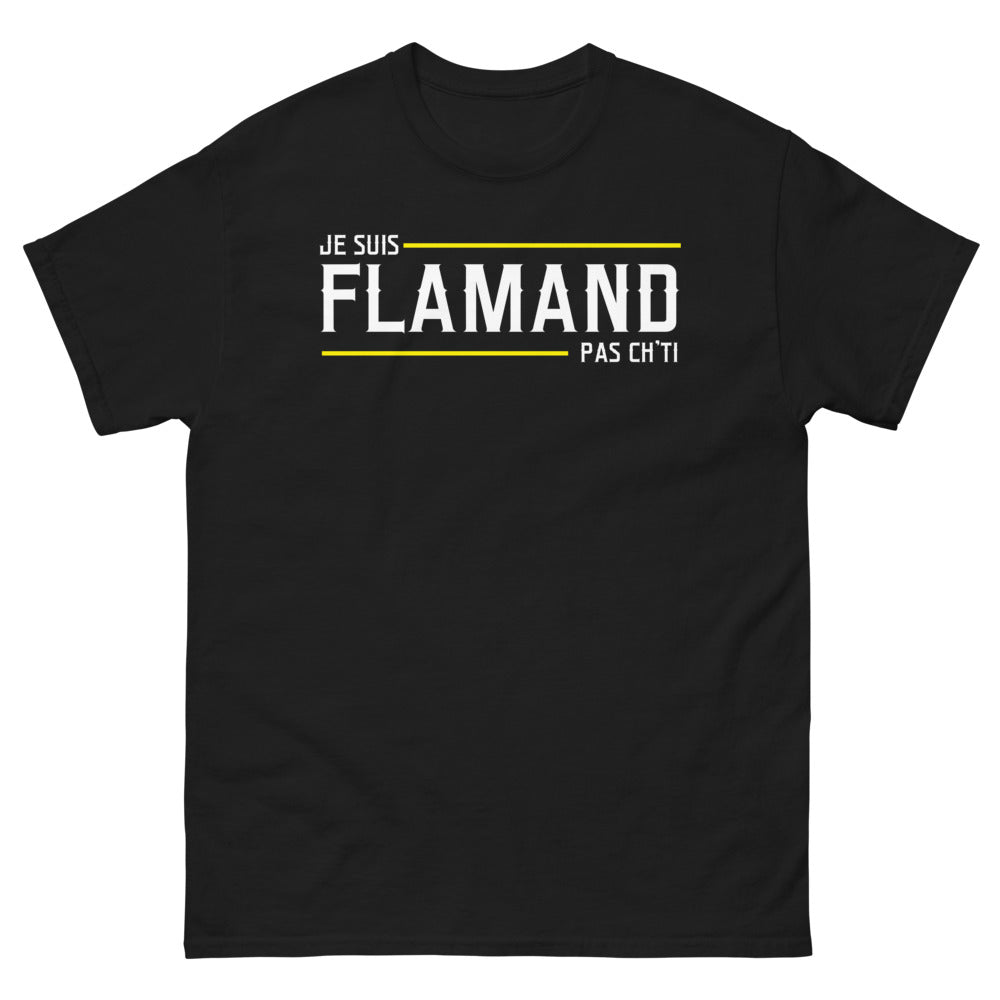 T-shirt Flamand noir - Je suis Flamand, pas Ch'ti