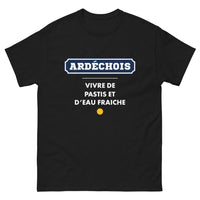 Thumbnail for T-shirt Ardéchois noir - Vivre de Pastis et d'Eau Fraîche