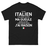 Thumbnail for T-shirt Italie noir - Je suis Italien, je ne ferme pas ma gueule