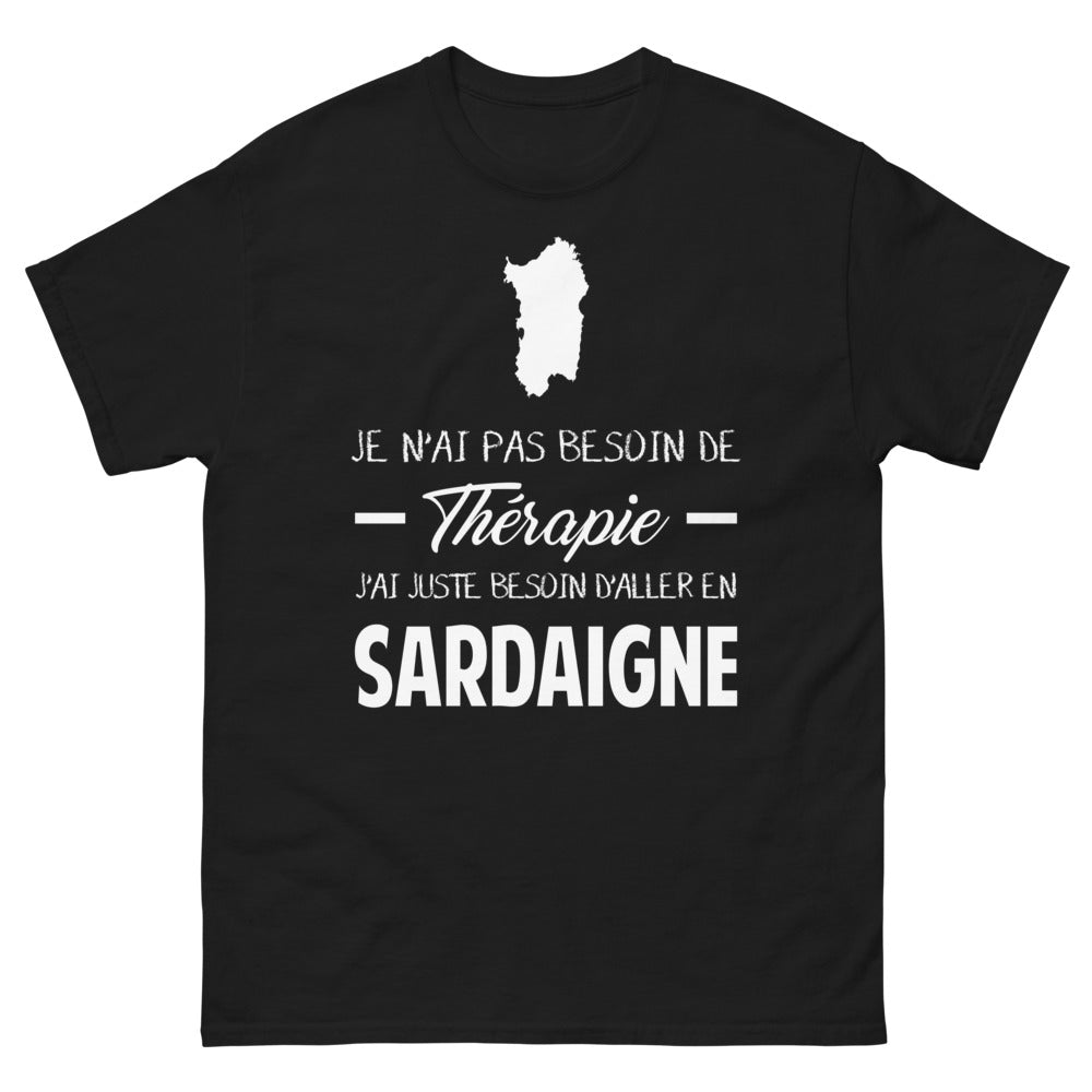 T-shirt Sardaigne noir - Je n'ai pas besoin de thérapie