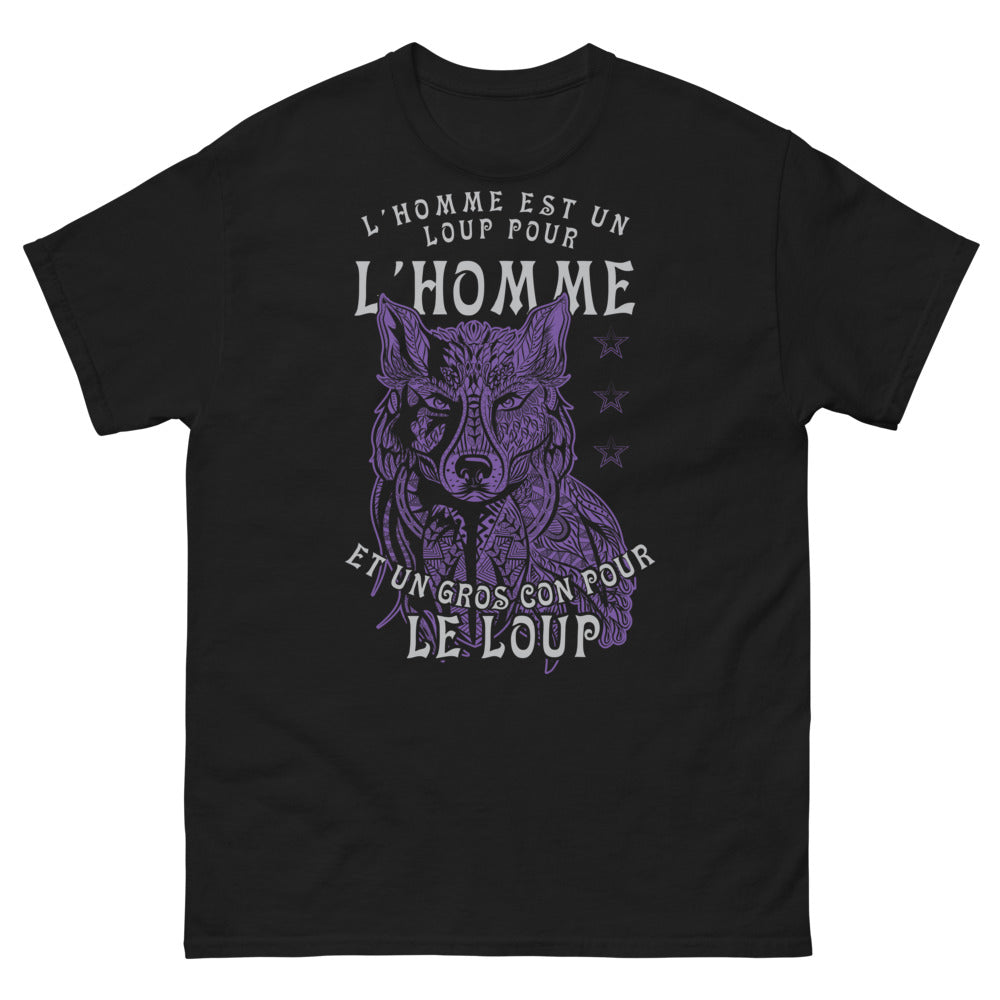 T-shirt Philosophie noir - L'homme est un loup pour l'homme