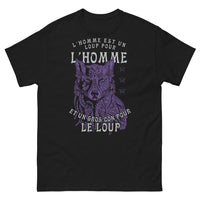 Thumbnail for T-shirt Philosophie noir - L'homme est un loup pour l'homme