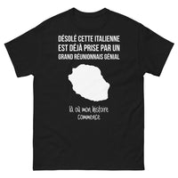 Thumbnail for T-shirt Réunionnais noir - Désolé, cette Italienne est déjà prise