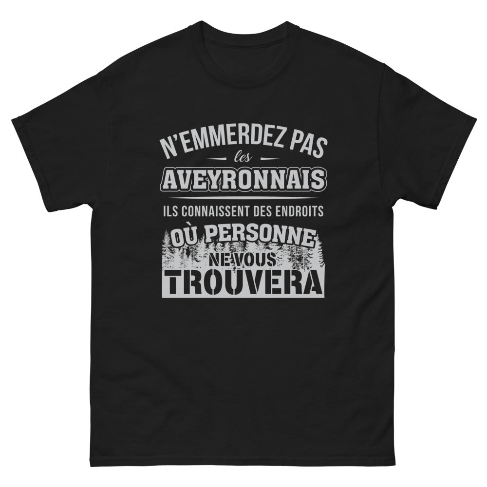 T-shirt Aveyron noir - N'emmerdez pas les Aveyronnais