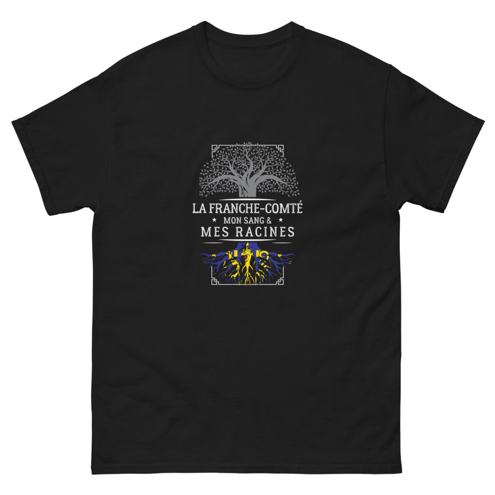 T-shirt Franche-Comté noir - Mon Sang, Mes Racines