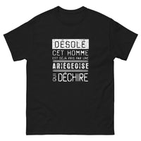 Thumbnail for T-shirt Ariège noir - Désolé, cœur pris par une Ariégeoise