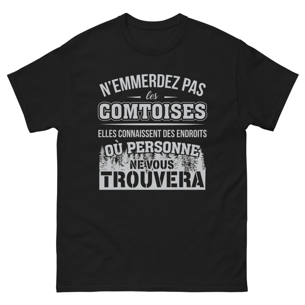 T-shirt Franche-Comté noir - N'emmerdez pas les comtoises