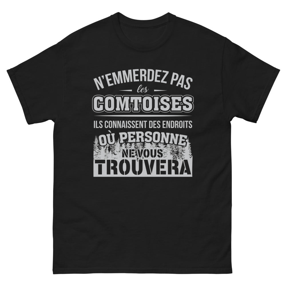 T-shirt Comtoise noir - Ne sous-estimez jamais une Comtoise