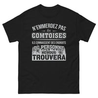 Thumbnail for T-shirt Comtoise noir - Ne sous-estimez jamais une Comtoise