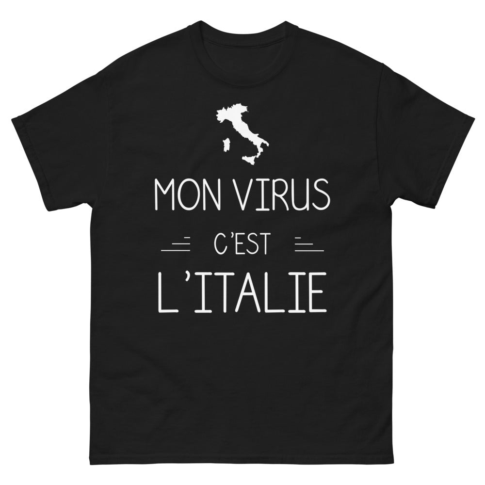 T-shirt Italie noir - Mon virus, c'est l'Italie