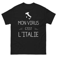 Thumbnail for T-shirt Italie noir - Mon virus, c'est l'Italie