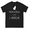 T-shirt Ardèche noir - Mon Virus c'est l'Ardèche