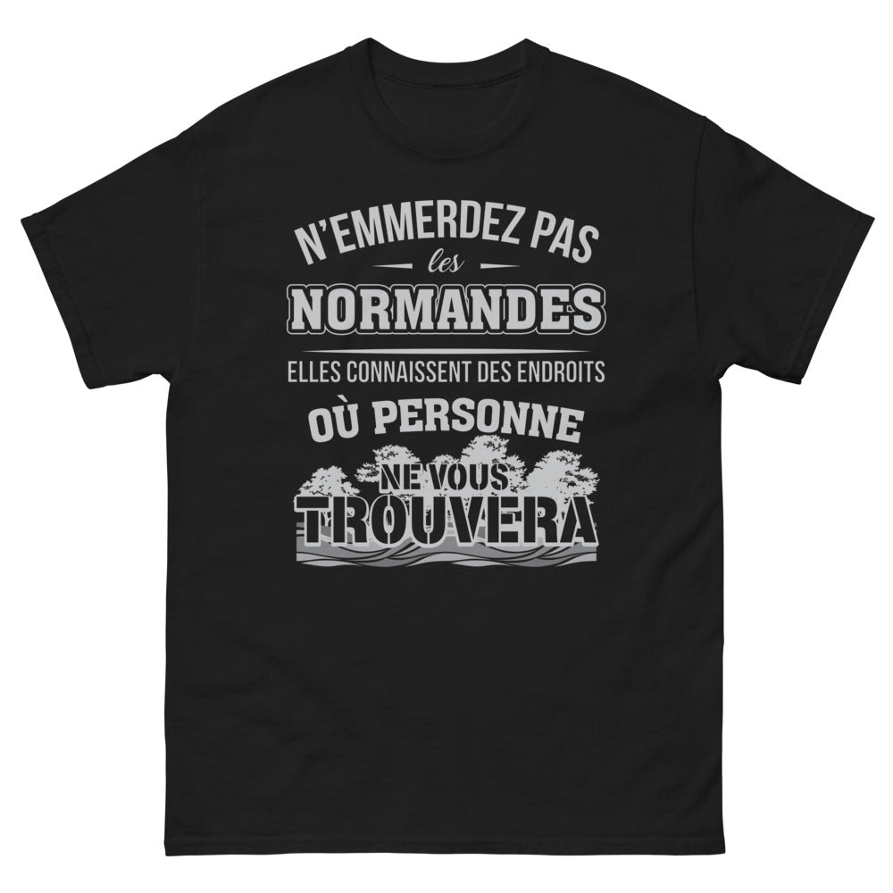 T-shirt Normande noir - N'emmerdez pas les Normandes