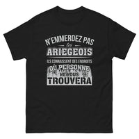 Thumbnail for T-shirt Ariégeois noir - Endroits cachés humoristiques