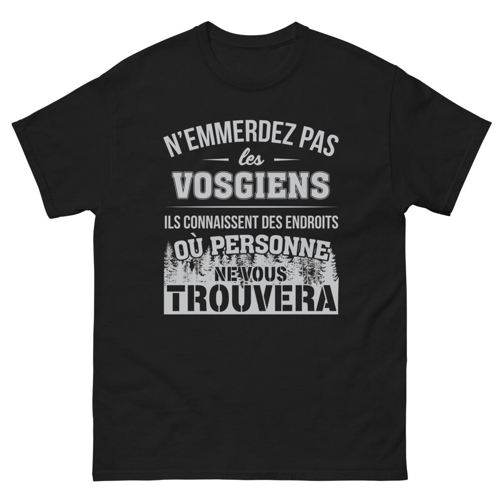 T-shirt Vosgiens noir - L'humour en forêt