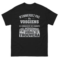 Thumbnail for T-shirt Vosgiens noir - L'humour en forêt