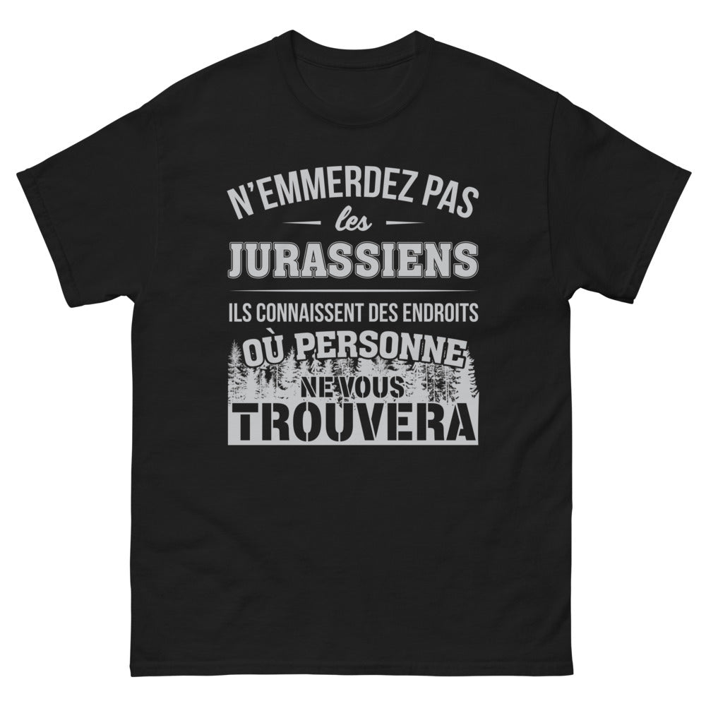T-shirt Jurassien noir - N'emmerdez pas les Jurassiens
