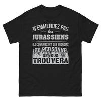 Thumbnail for T-shirt Jurassien noir - N'emmerdez pas les Jurassiens