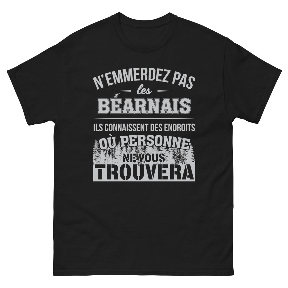 T-shirt Béarnais noir - Humour et fierté régionale