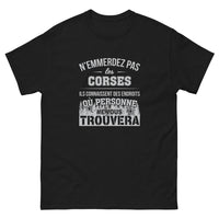 Thumbnail for T-shirt Corse noir - N'emmerdez pas les Corses, humour insulaire