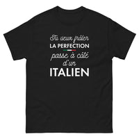 Thumbnail for T-shirt Italie noir - La perfection italienne avec humour