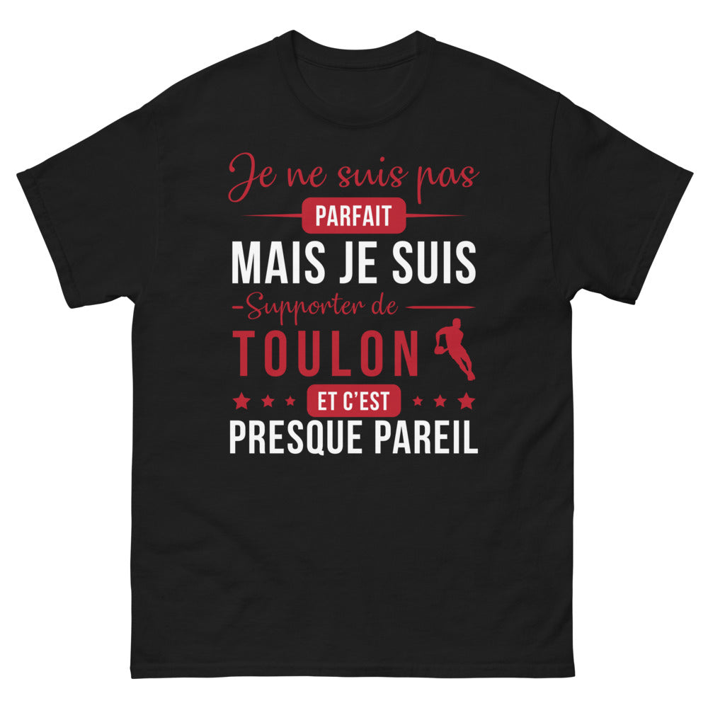 T-shirt Toulon noir - Je ne suis pas parfait, mais supporter