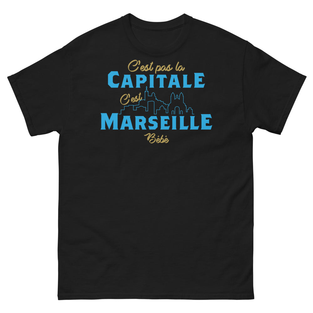 T-shirt Marseille noir - C'est pas la capitale, c'est Marseille bébé
