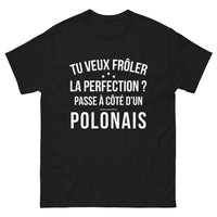 Thumbnail for T-shirt Pologne noir - Frôlez la perfection avec humour