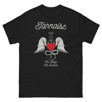 Thumbnail for T-shirt Tarn noir - Mi-Ange Mi-Démon amusant