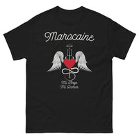 Thumbnail for T-shirt Marocain noir - Mi-Ange Mi-Démon design humoristique