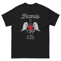 Thumbnail for T-shirt Picard noir - Mi-Ange Mi-Démon avec humour