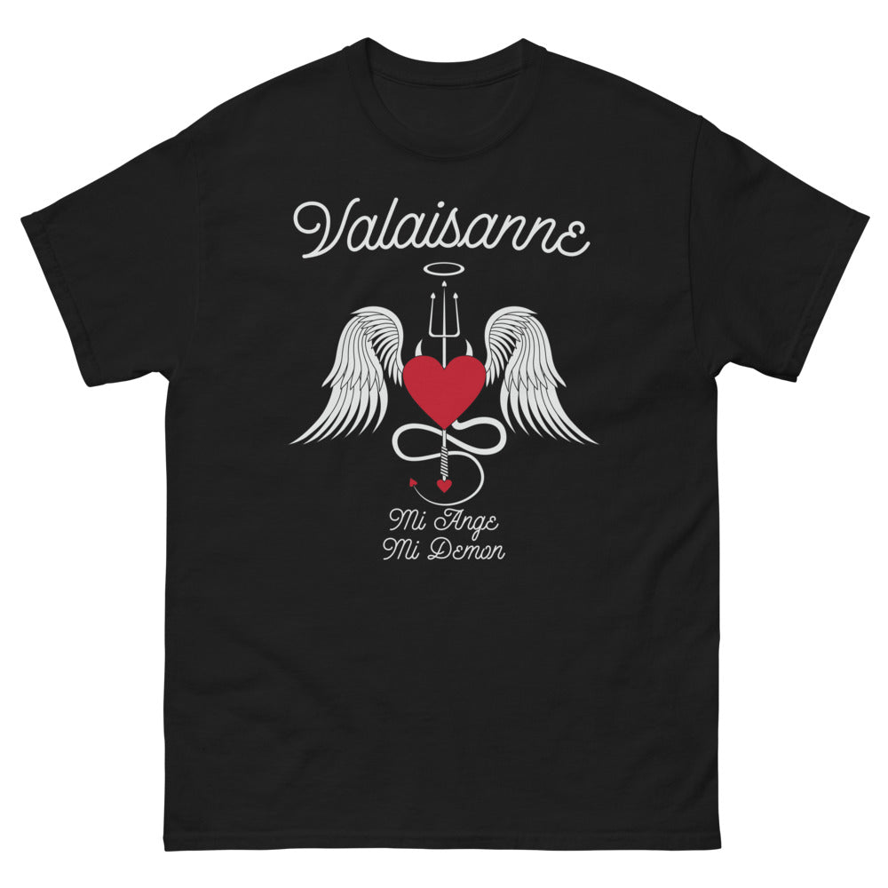 T-shirt Valaisanne noir - Mi-Ange Mi-Démon avec humour