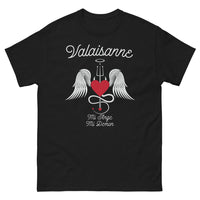 Thumbnail for T-shirt Valaisanne noir - Mi-Ange Mi-Démon avec humour