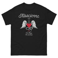 Thumbnail for T-shirt Alsacienne noir - Mi-Ange Mi-Démon humoristique