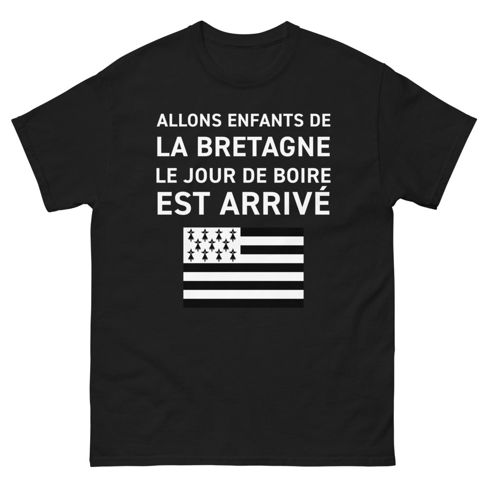 T-shirt Bretagne noir - Le jour de boire est arrivé