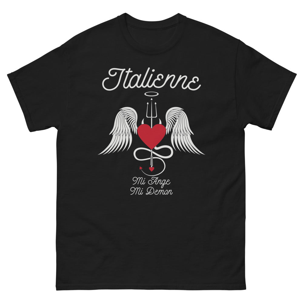 T-shirt Italie noir - Mi-Ange Mi-Démon humoristique