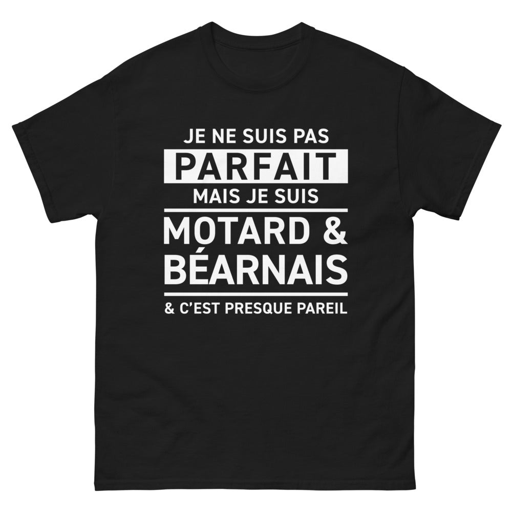 T-shirt Béarnais noir - Je ne suis pas parfait mais motard