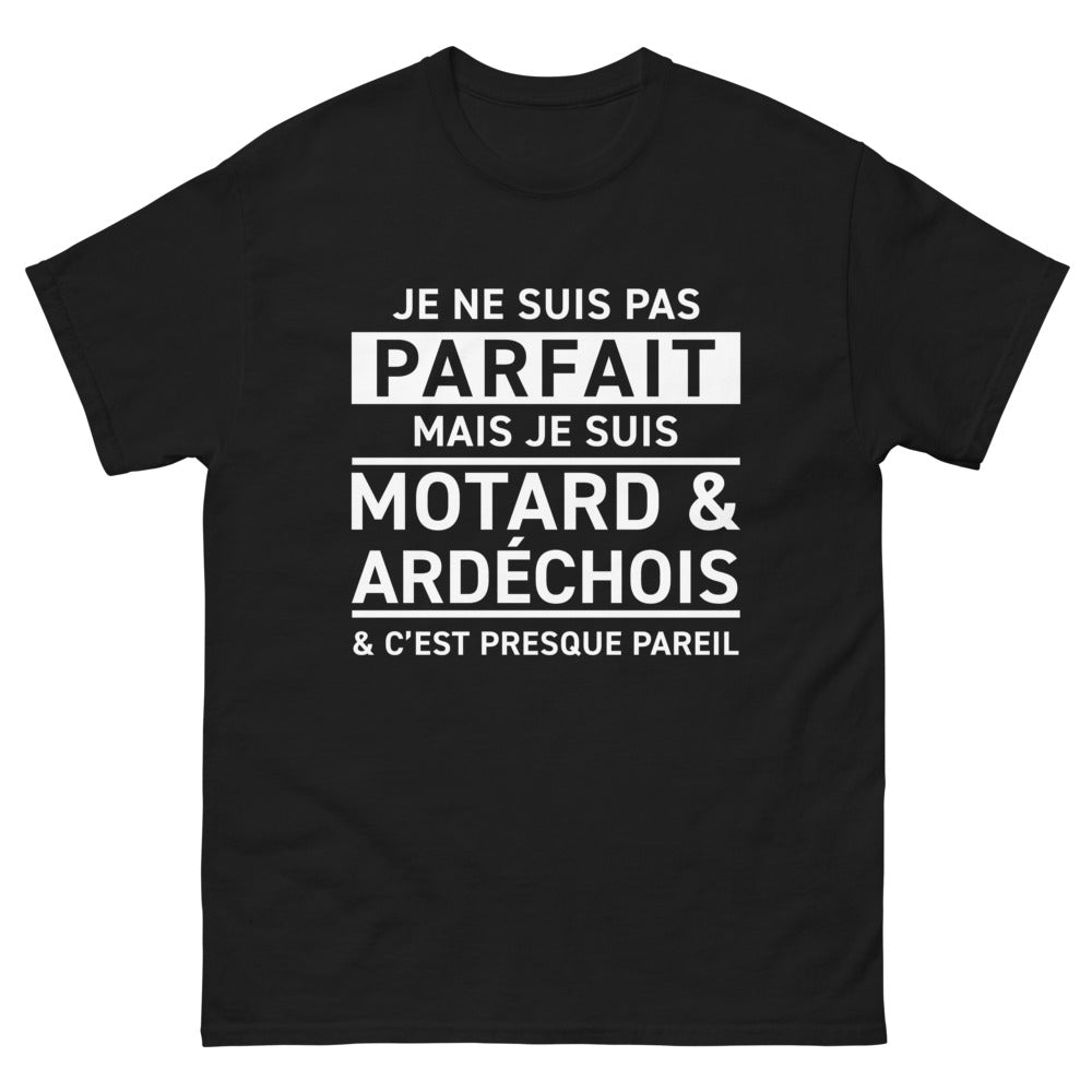 T-shirt Ardèche noir - Fierté motard avec humour