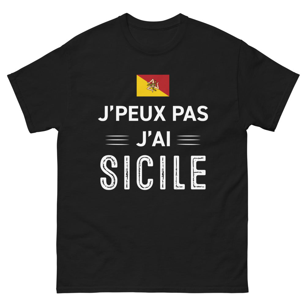 T-shirt Sicilien noir - J'peux pas, j'ai Sicile