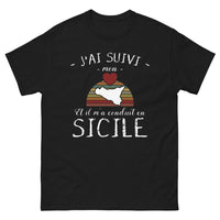 Thumbnail for T-shirt Sicile noir - J'ai suivi mon cœur en Sicile